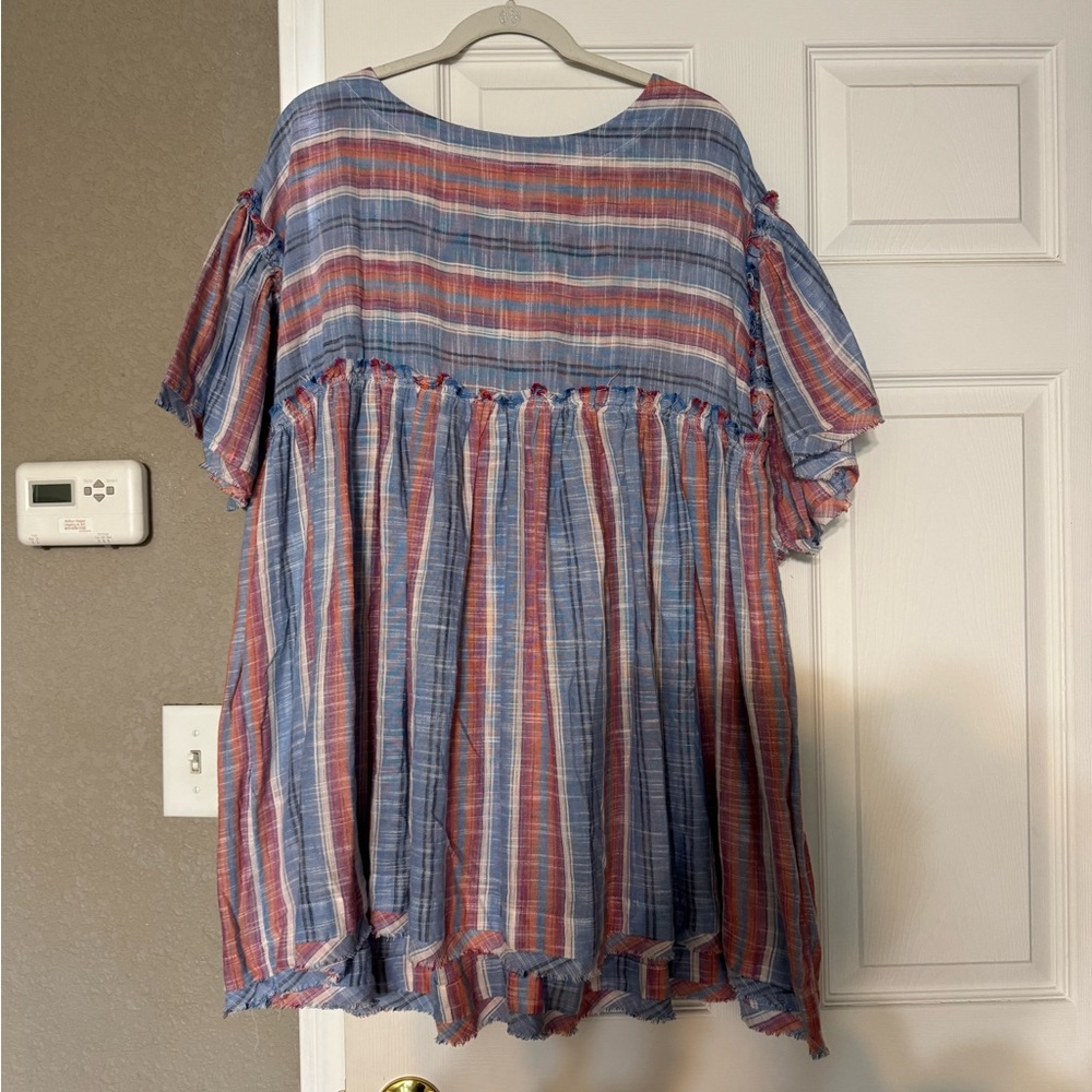 Striped Dress in Blue and Red
